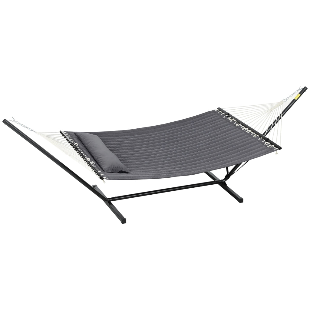 Amaca da Giardino con Cuscino ¨C zephmum ¨C Grigio Scuro, Cotone, Poliestere, Acciaio, 368x93x110 cm