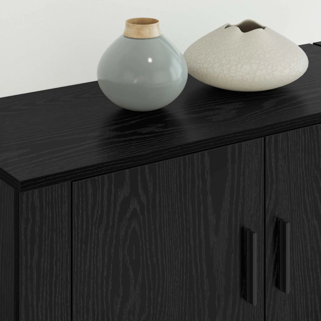 Set Mobile TV da Parete 2 pz | Armadietto TV | Mobile Porta TV Rovere Nero 80 x 34,5 x 40 cm