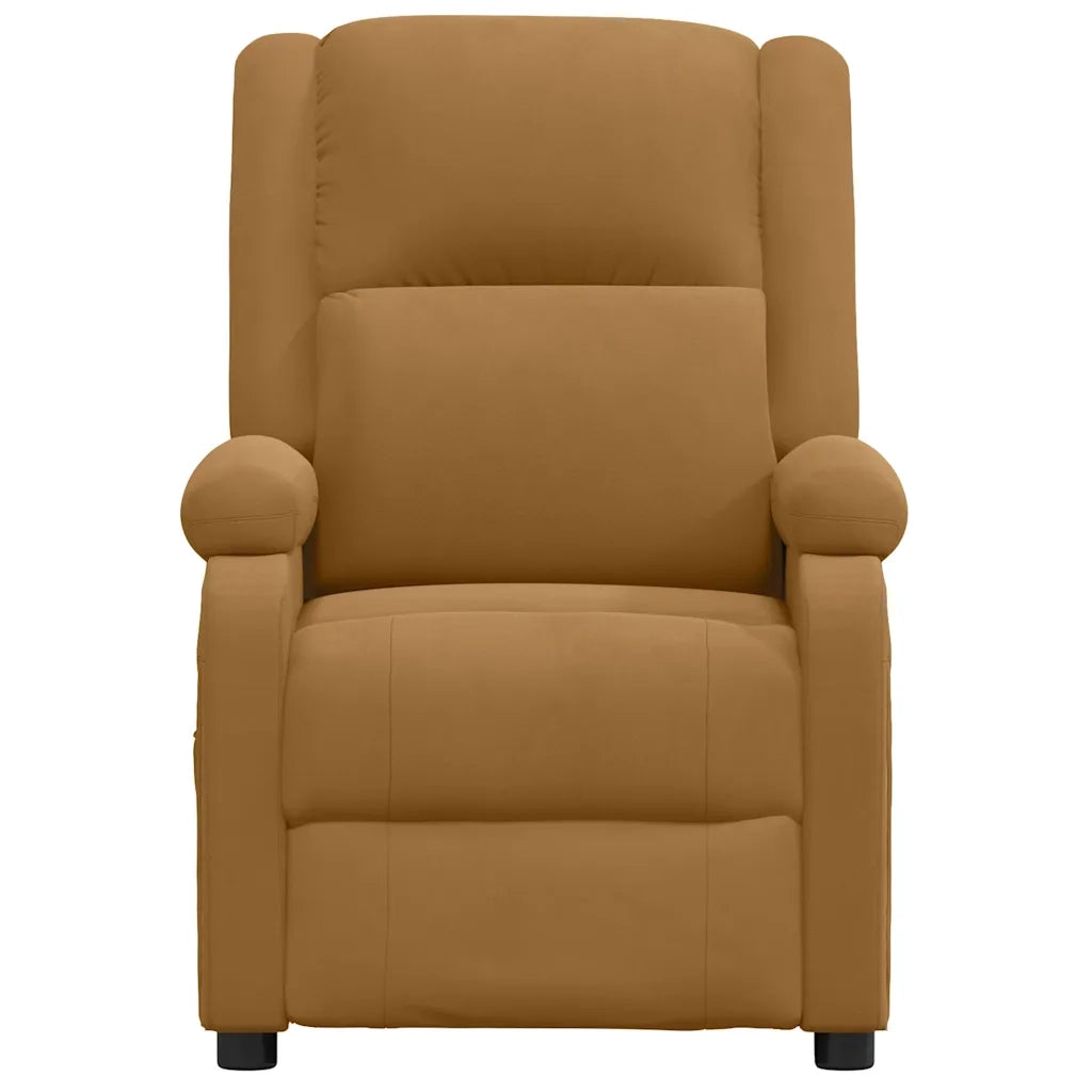 Poltrona Elettrica Massaggiante Reclinabile Marrone in Velluto cod mxl 43239