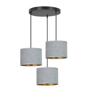 Lampadario Emibig Hilde 3 3xE27 premium grigio nero oro