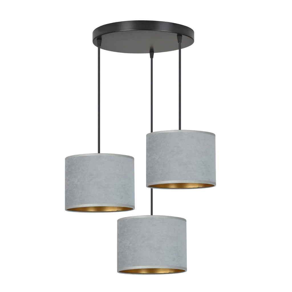 Lampadario Emibig Hilde 3 3xE27 premium grigio nero oro