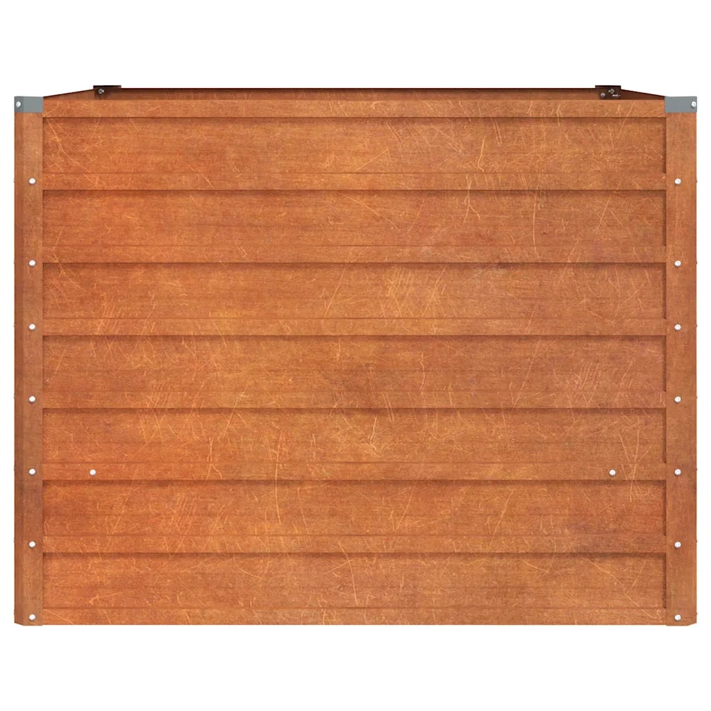 Letto Rialzato da Giardino Ruggine 100x100x77 cm Acciaio Corten 151948