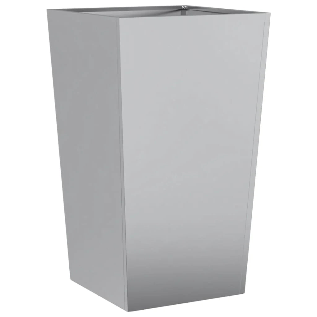 Fioriera rialzata per piante fiori giardino terrazze set da 2 45 x 45 x 75 cm acciaio zincato grigio 02_0038982