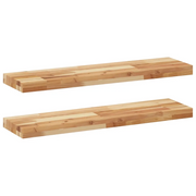 2 pz Mensole da Parete | Scaffali a Parete | Ripiano a parete 80x20x4 cm Legno Acacia Rifinito a Olio