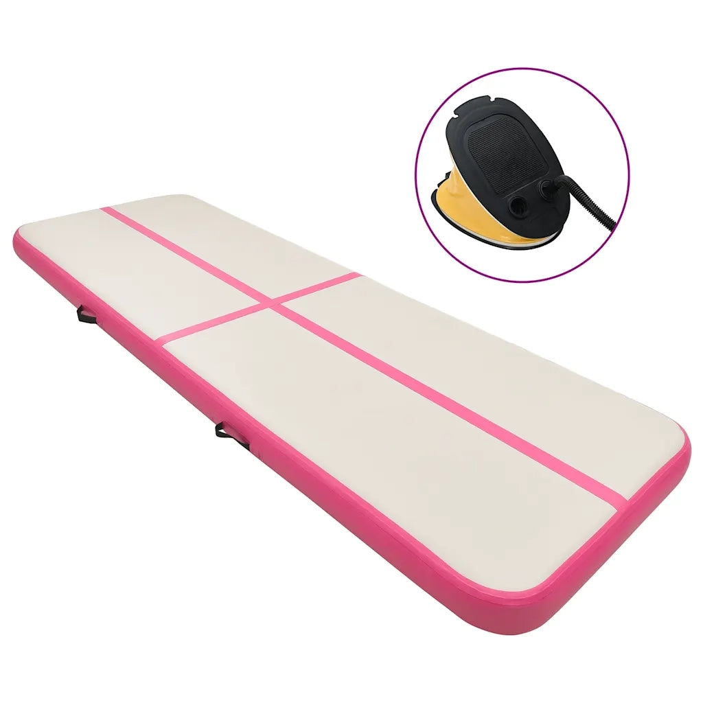 Tappetino Ginnastica Gonfiabile con Pompa 300x100x20cm PVC Rosa cod mxl 76958