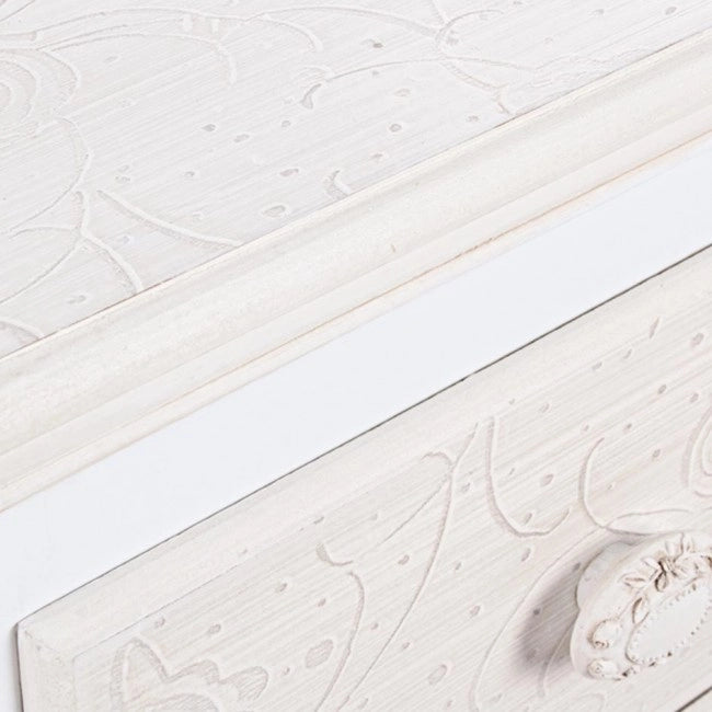 Cassettiera MDF Impiallacciato Bianco Stile Classico da Interno - ALBINE