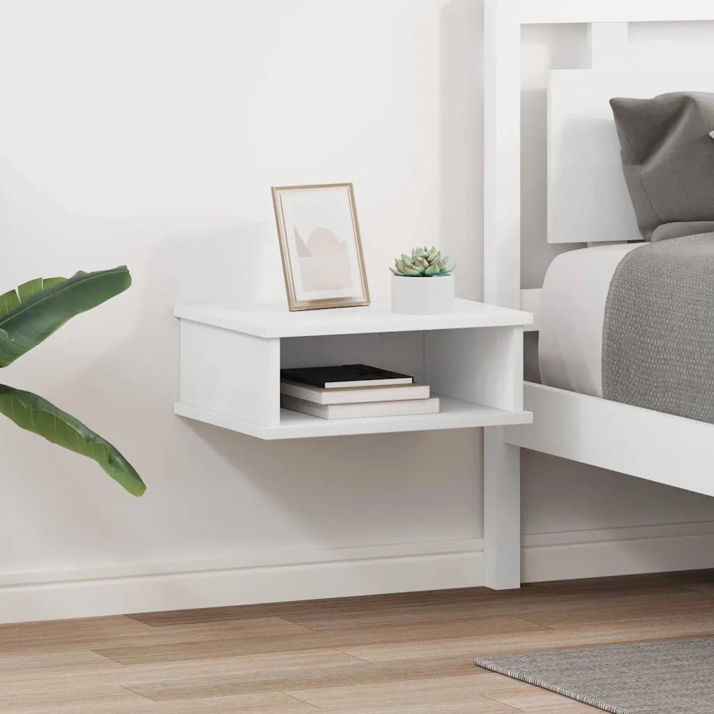 Set di 2 Comodini | Armadio da Notte | Mobiletto da notte Bianco 40 x 31 x 15 cm Legno multistrato