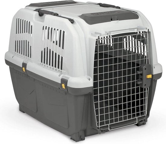 Gabbia di trasporto per animali domestici - Dimensione 4 - Grigio/Nero - Per gatti e piccoli cani