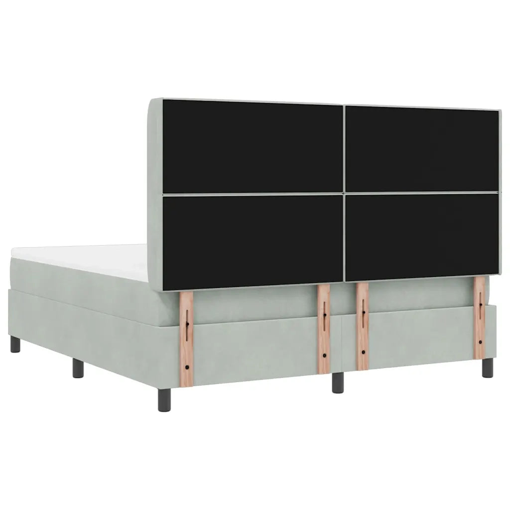 Letto a molle con materasso Grigio chiaro 180 x 200 cm Velluto 3341966