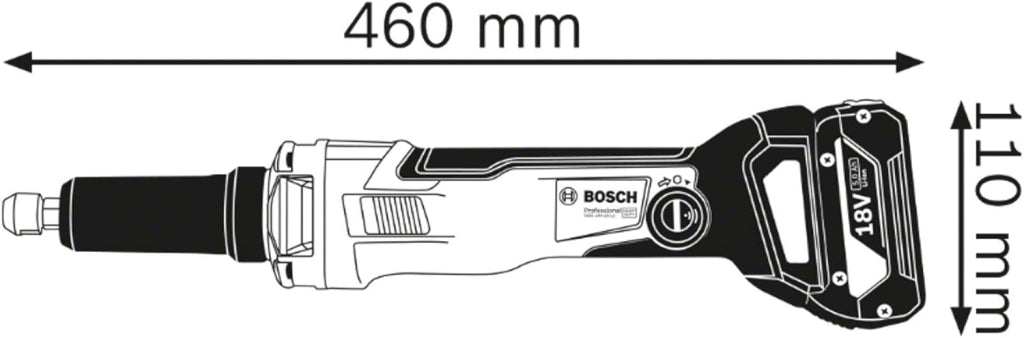 Bosch Professional 0601229100 Smerigliatrice Dritta GGS 18V-23 LC, senza Batteria, Velocità a Vuoto 23.000 min-1, in Valigetta L-Boxx, , 18 volts,