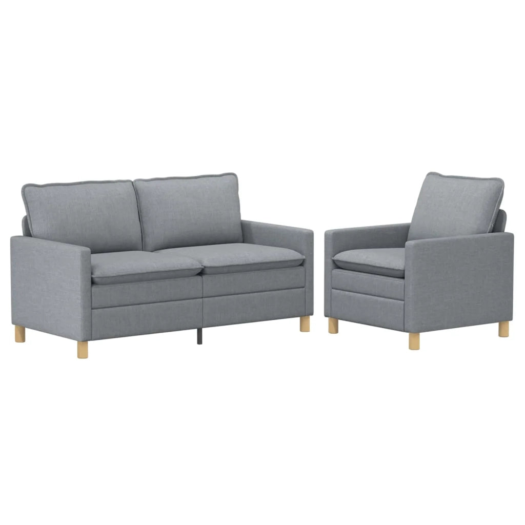 Set di divani 2 pz Grigio Chiaro Tessuto 3417059