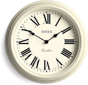 Orologio da parete in stile veneziano | Clessico orologio a cerchio | 30 cm | Crema chiaro | Numeri romani | Design tradizionale, ideale per la cucina, salotto o camera da letto