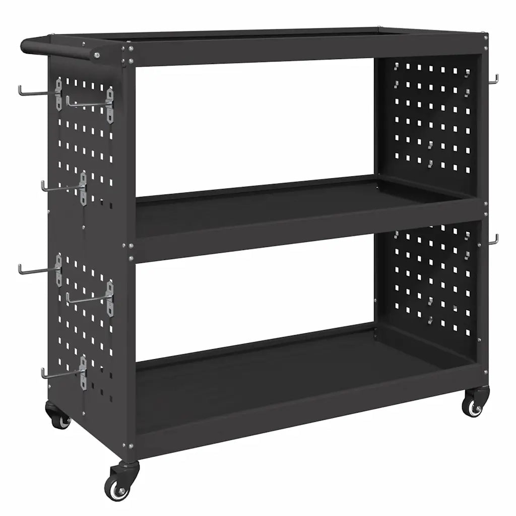 Carrello per Attrezzi con lo scaffale Nero 75 x 35 x 73 cm CFW1829411