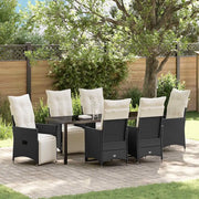 Set da Pranzo per Giardino con cuscino 7 pcs Nero polyrattan 3379567