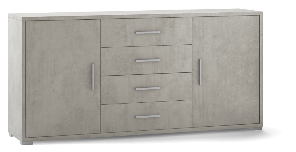 Mobile 2 Ante 4 Cassetti 174x84x41 cm Cemento