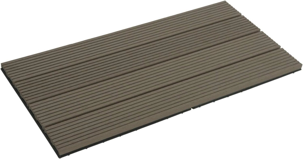 12 Pezzi Piastrella per Pavimento da Giardino Terrazza Pavimento ad Incastro per Casa Fai da Te Pavimentazione in WPC 30x60 cm caffè