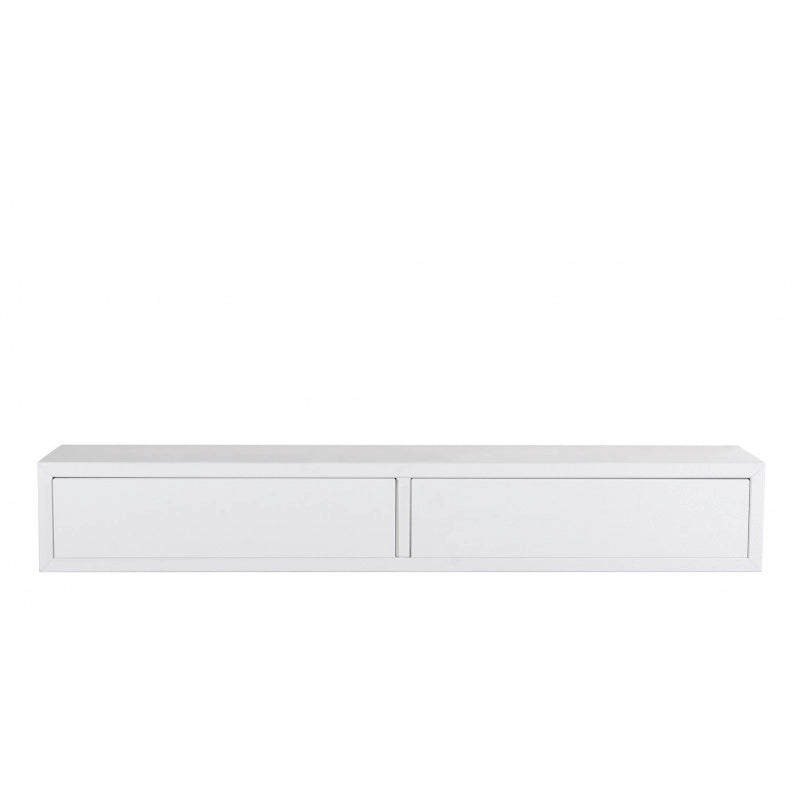 Mensola da Muro con Cassetto, Comodino Sospeso, Mensola da Parete, 88,2x13,4 p20 cm, Bianco - Made in Italy