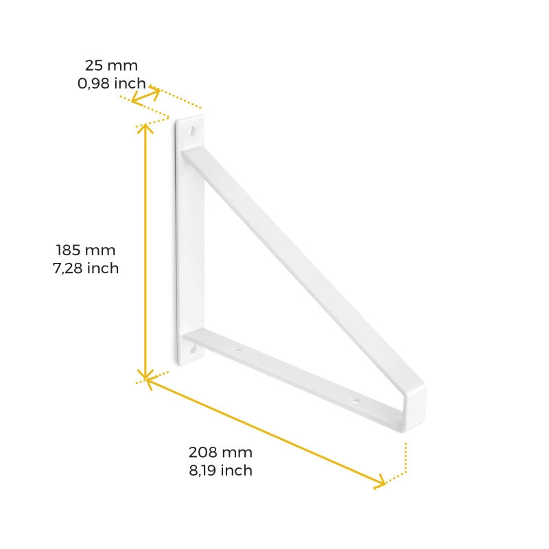 Set di supporti per mensole in legno Shelf con forma triangolare, Acciaio, Verniciato nero