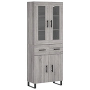 Credenza | Madia | Buffet da pranzo | Armadio da pranzo Grigio Sonoma 69,5x34x180 cm in Legno Multistrato