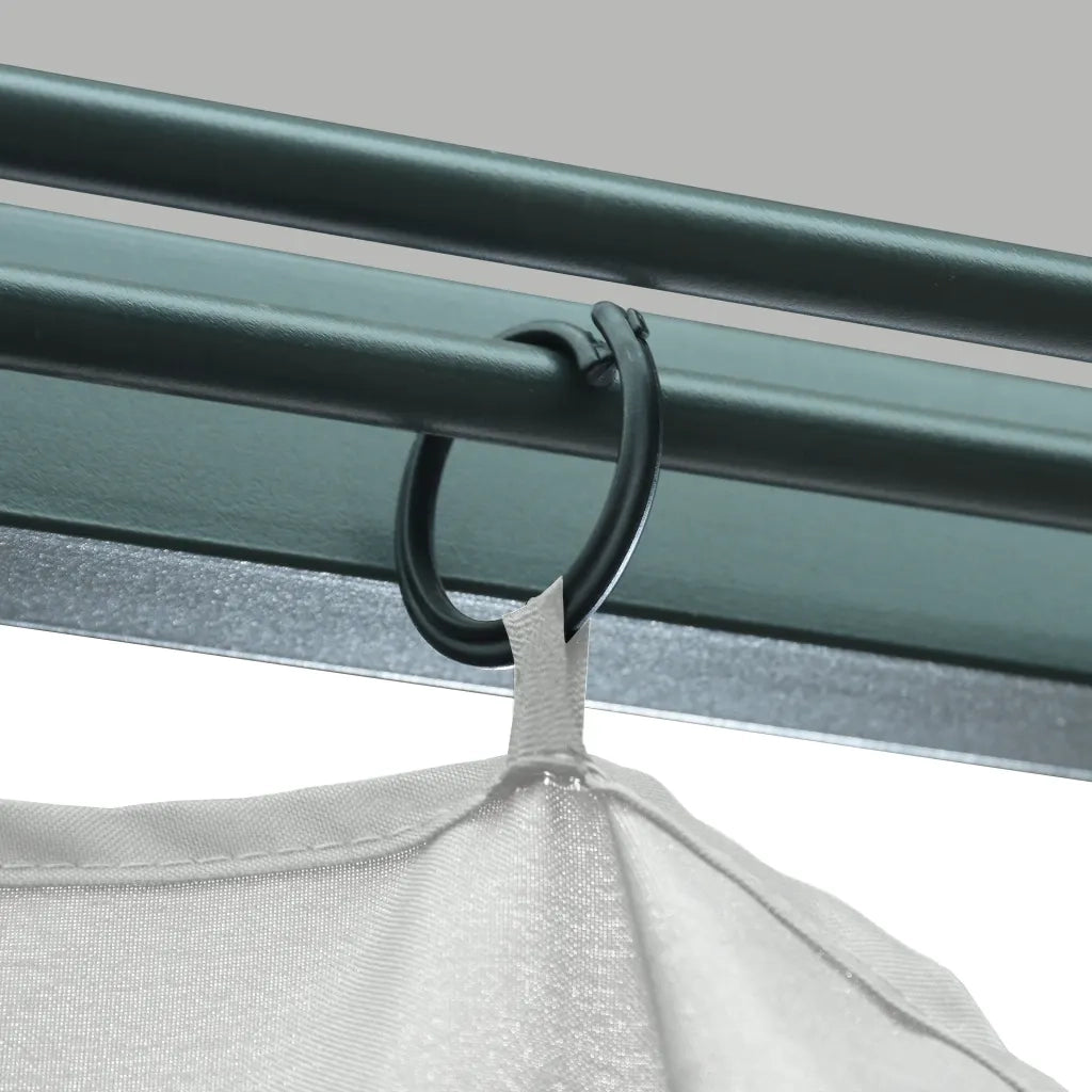 Gazebo con Tenda 400 x 300 cm Crema Alluminio