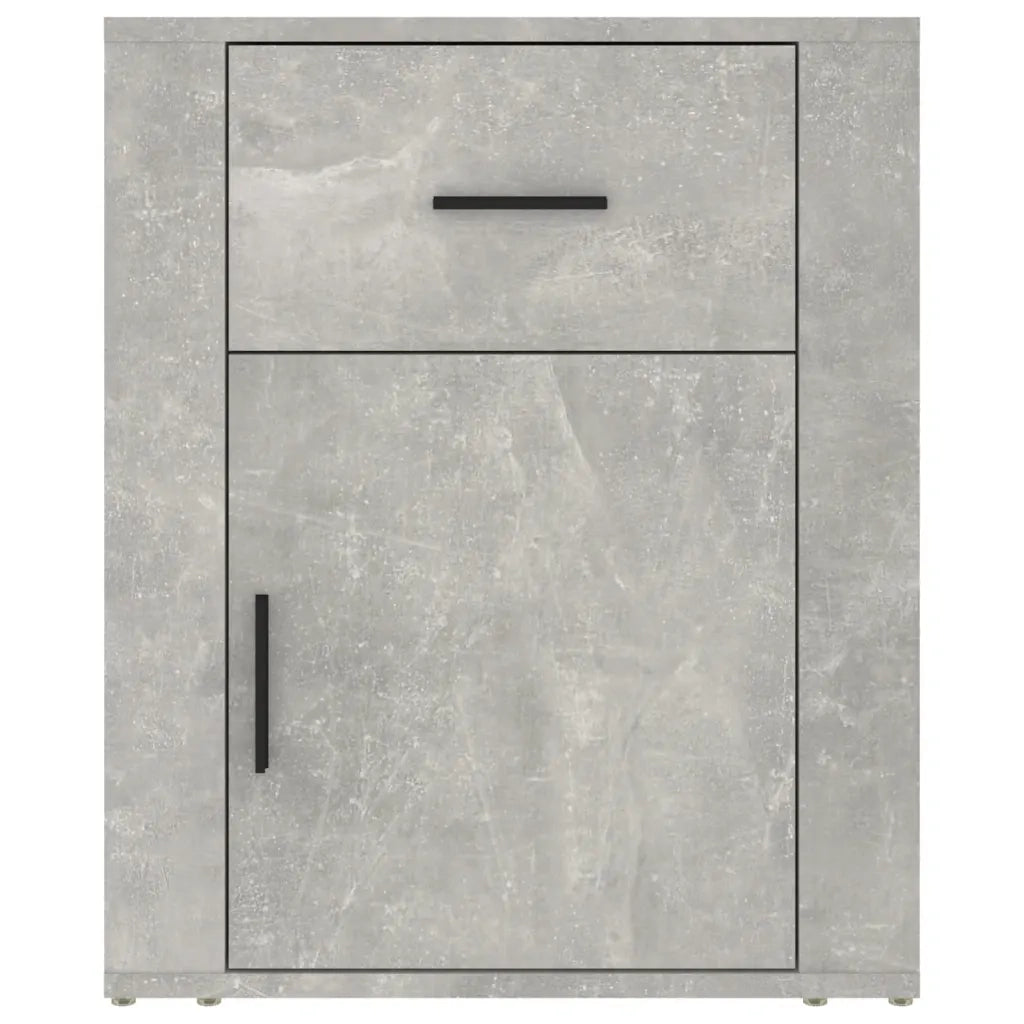 Comodino | Armadio da Notte | Mobiletto da notte Grigio Cemento 50x36x60 cm in Legno Multistrato