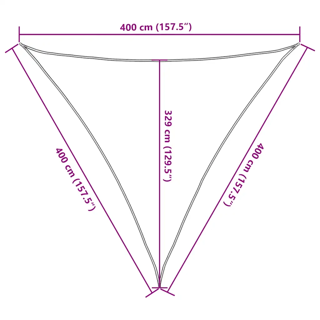 Vela Parasole 160 g/m² Triangolare Sabbia 4x4x4 m in HDPE 4002060