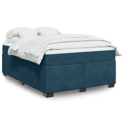 vidaXL Giroletto a Molle con Materasso Blu Scuro 140x190 cm in Velluto