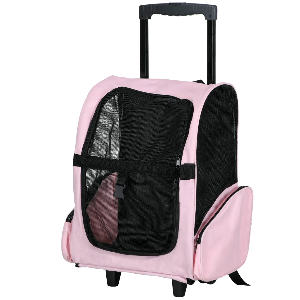 Carrello Trasporto per Cani 2 in 1 ¨C Zephmum ¨C Rosa 42x25x55 cm