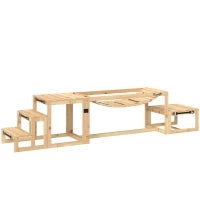 Set Agility per Cani, Costruzione per l'Allenamento dei Cani con Ponte, Scala, Piattaforma, in Legno di Pino, per Cani di Taglia Grande fino a 40 kg