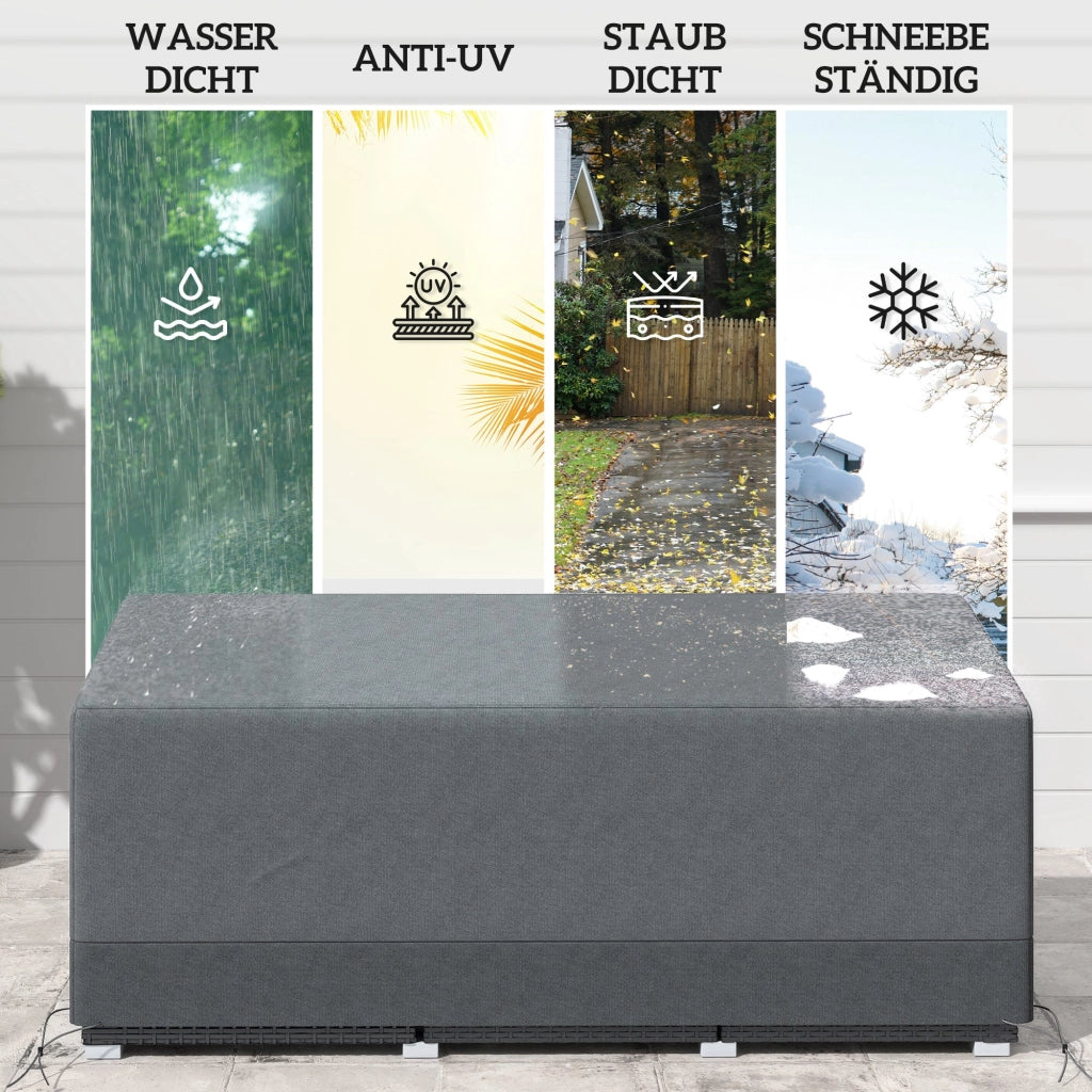 Copertura per Mobili da Giardino Impermeabile Antigelo Anti-UV 600D Oxford ¨C zephmum ¨C 190x72x76cm Grigio Chiaro