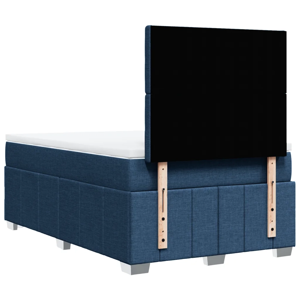 vidaXL Giroletto a Molle con Materasso Blu 120x200 cm in Tessuto