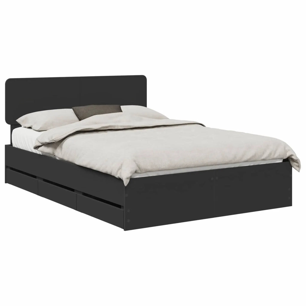 Struttura del letto Nero 140 x 190 cm Legno ingegnerizzato 3412186