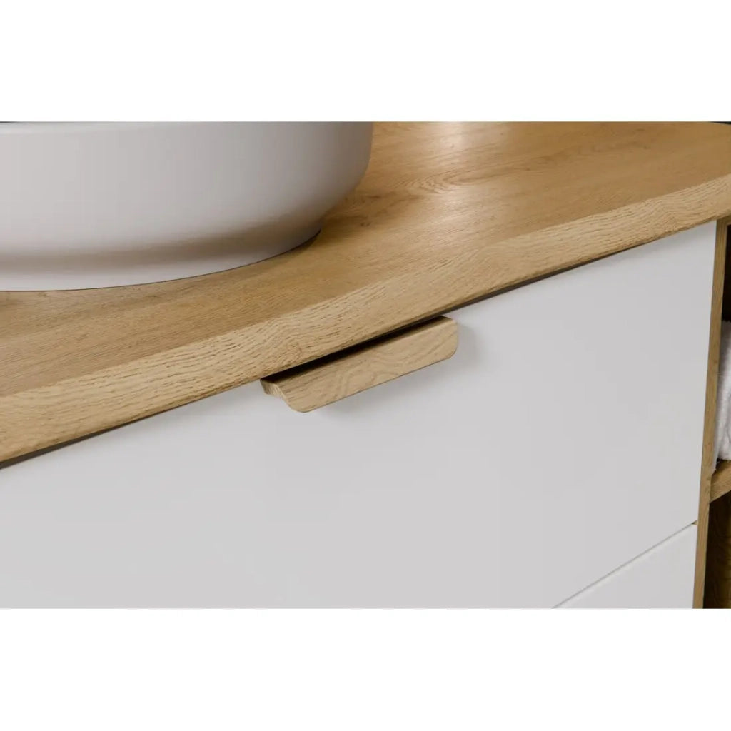 Mobile sottolavabo OSTER 80 cm bianco opaco sospeso con 2 cassetti