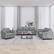 Set Divani 3 pz con Cuscini Grigio Chiaro in Tessuto 3201786