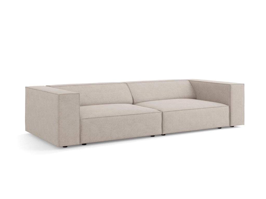 Cosmopolitan Design - Divano "Arendal" 4 posti in ciniglia con effetto a coste beige scuro 
