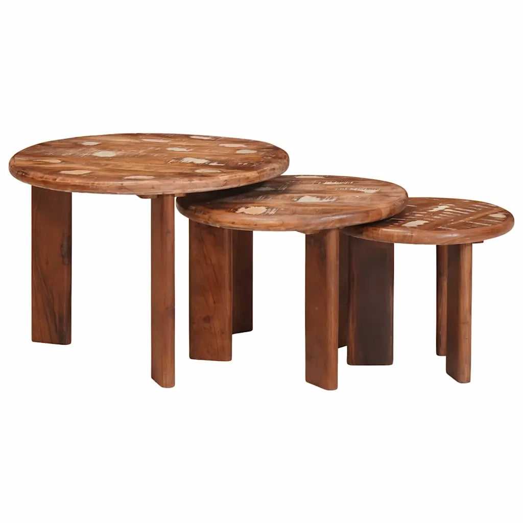 Tavoli da Caffè Nido 3 pcs Multicolore Legno massello riciclato