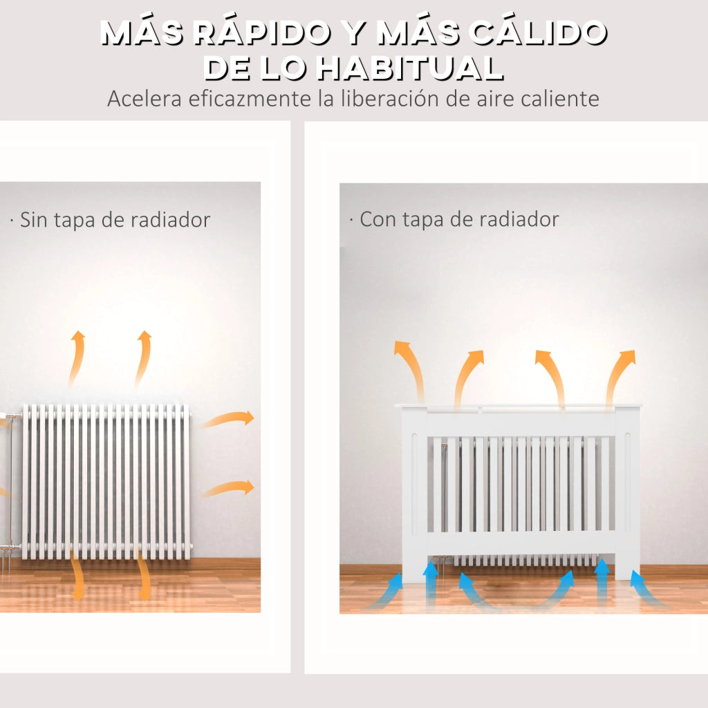 Cubre Radiador ¨C zephmum ¨C MDF Bianco 112x19x81cm