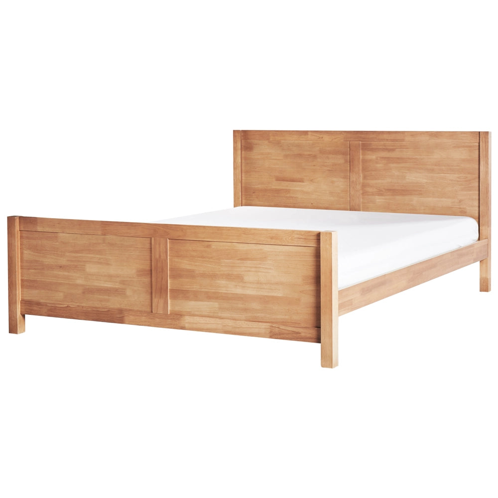 Letto Matrimoniale con Testiera Struttura a Doghe in marrone chiaro 180 x 200 cm stile moderno