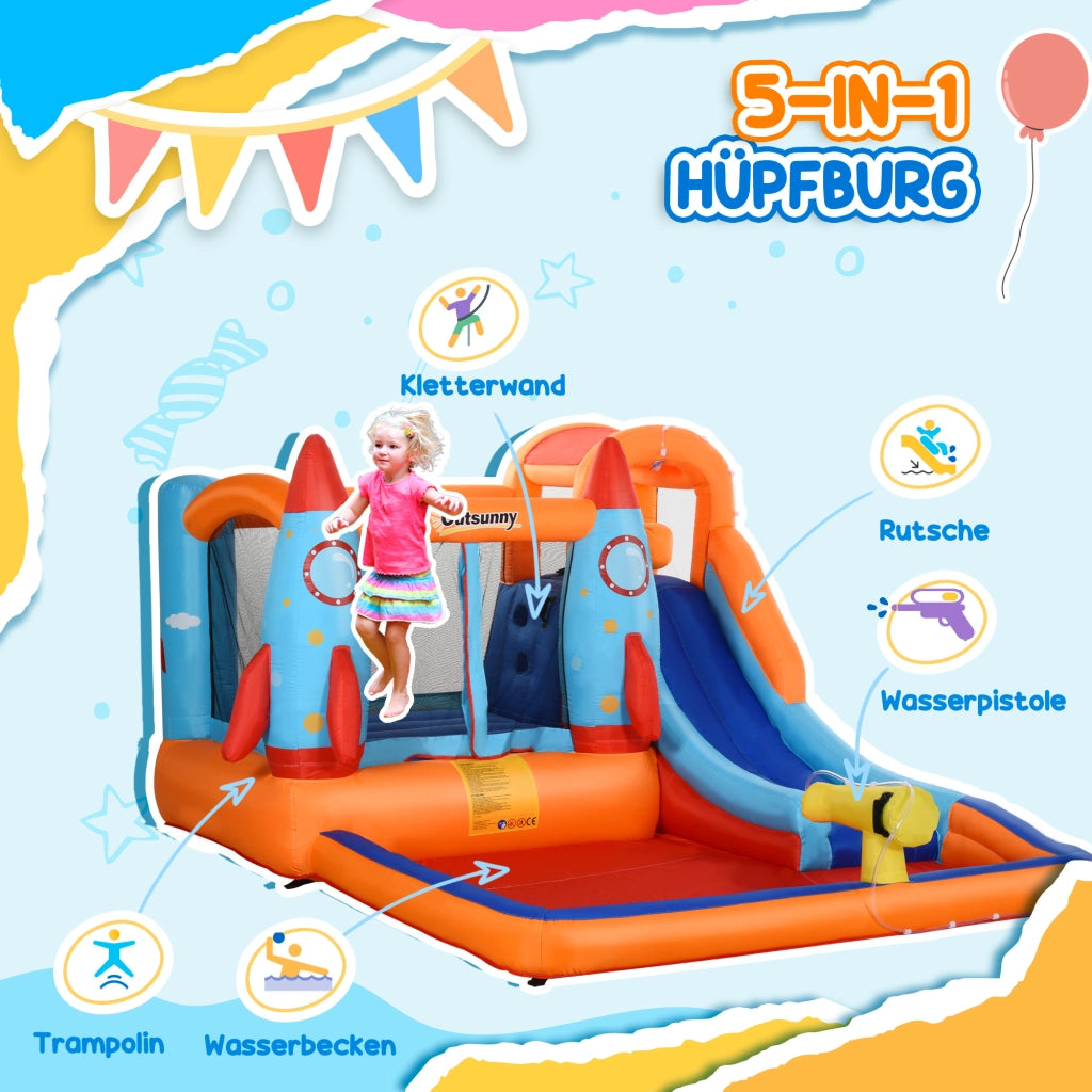 Castello Gonfiabile per Bambini con Ventilatore ¨C Xylo ¨C 350x250x185 cm Multicolore