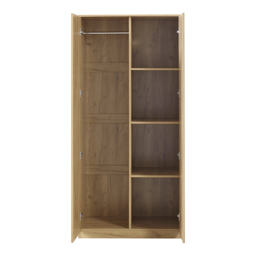 Armadio Guardaroba Eiselfing con 4 Scomparti 176 x 80 x 52 cm Effetto Rovere [en.casa]