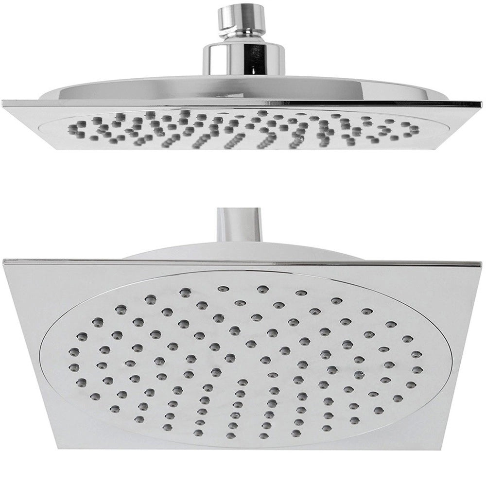 Trade Shop - Soffione Doccia Slim Quadrato 20 X 20 Cm Plus In Abs Cromato Miscelatore -