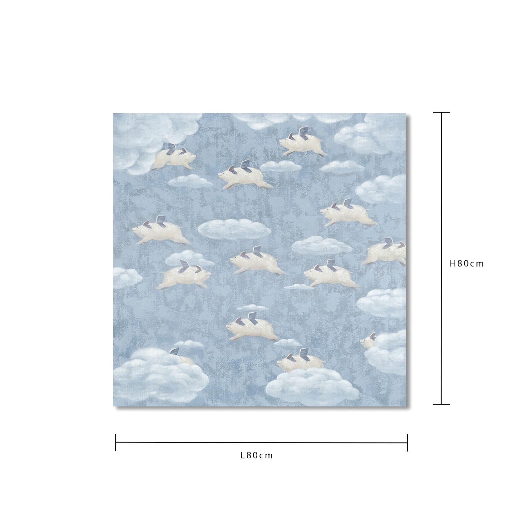 Quadro Animali Volanti Misure 80x80 cm