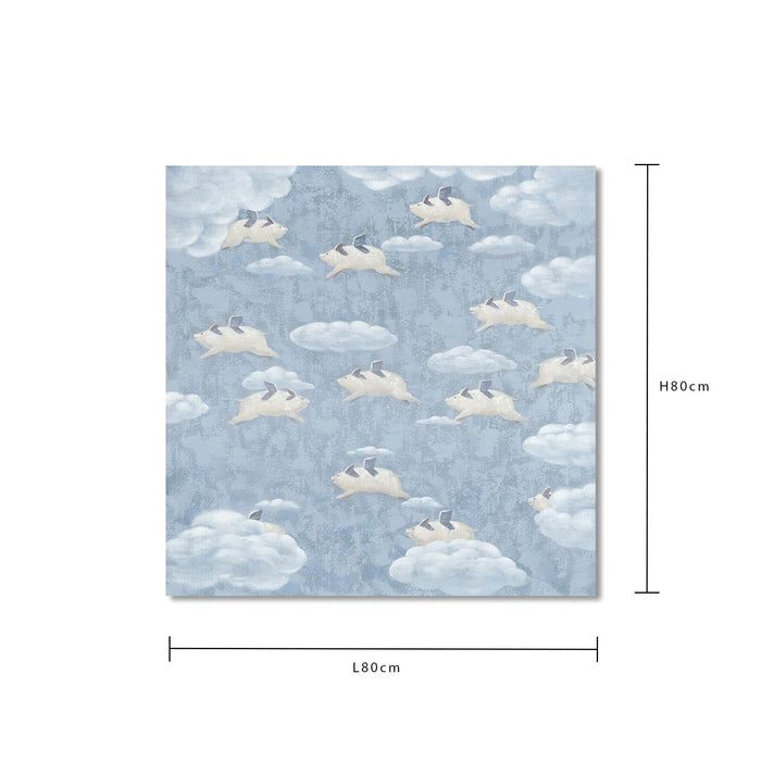 Quadro Animali Volanti Misure 80x80 cm