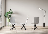 Sedia 40/44x42x86 cm Aury gambe Antracite in Similpelle Bianca