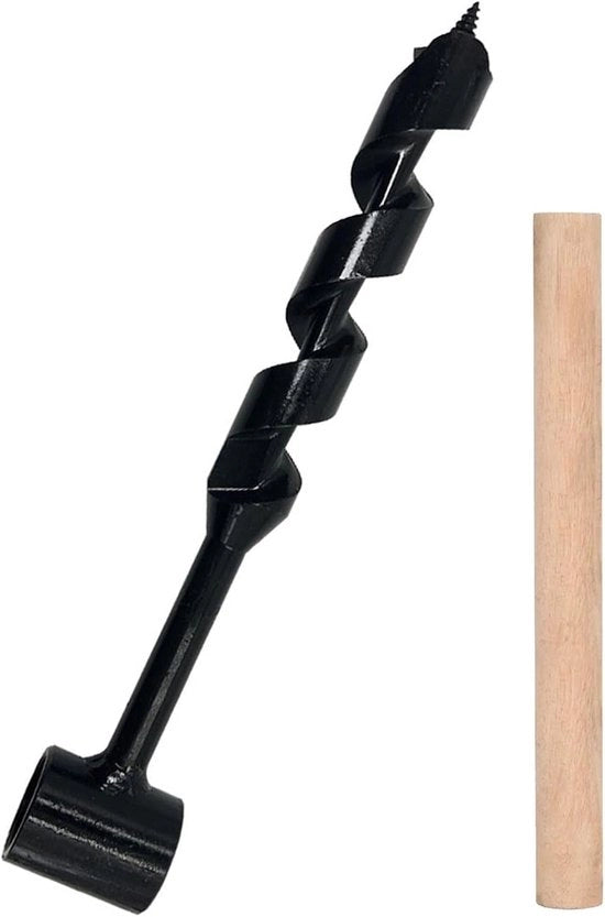 Boor per legno 25 x 260 mm - lavorazione del legno - manuale - bozzolo multifunzionale per legno - outdoor - sopravvivenza - attrezzo da campeggio - nero