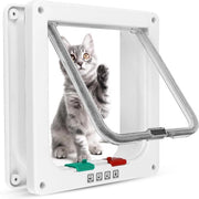 Pannello di sicurezza per porte con slot a 4 vie per gatti e piccoli cani - Dimensioni 19 x 20 x 55 cm - Facile da installare per diverse porte