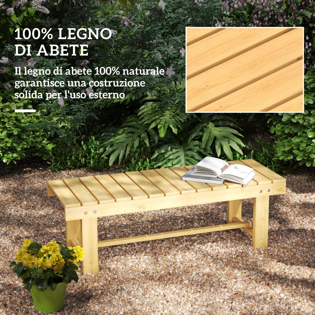 Panchina da Giardino a 2 Posti Impermeabile in Legno di Abete, 110x38x35 cm