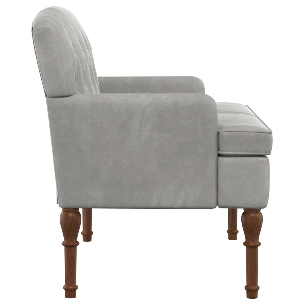 Loveseat con bottoni imbottiti Grigio Chiaro 111 x 65 x 79 cm 42041843