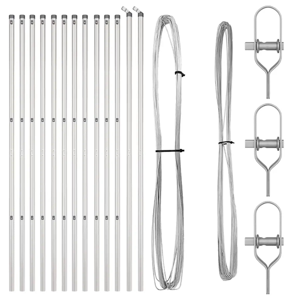 Palo della recinzione 13 pz Argento Acciaio CFW7654126