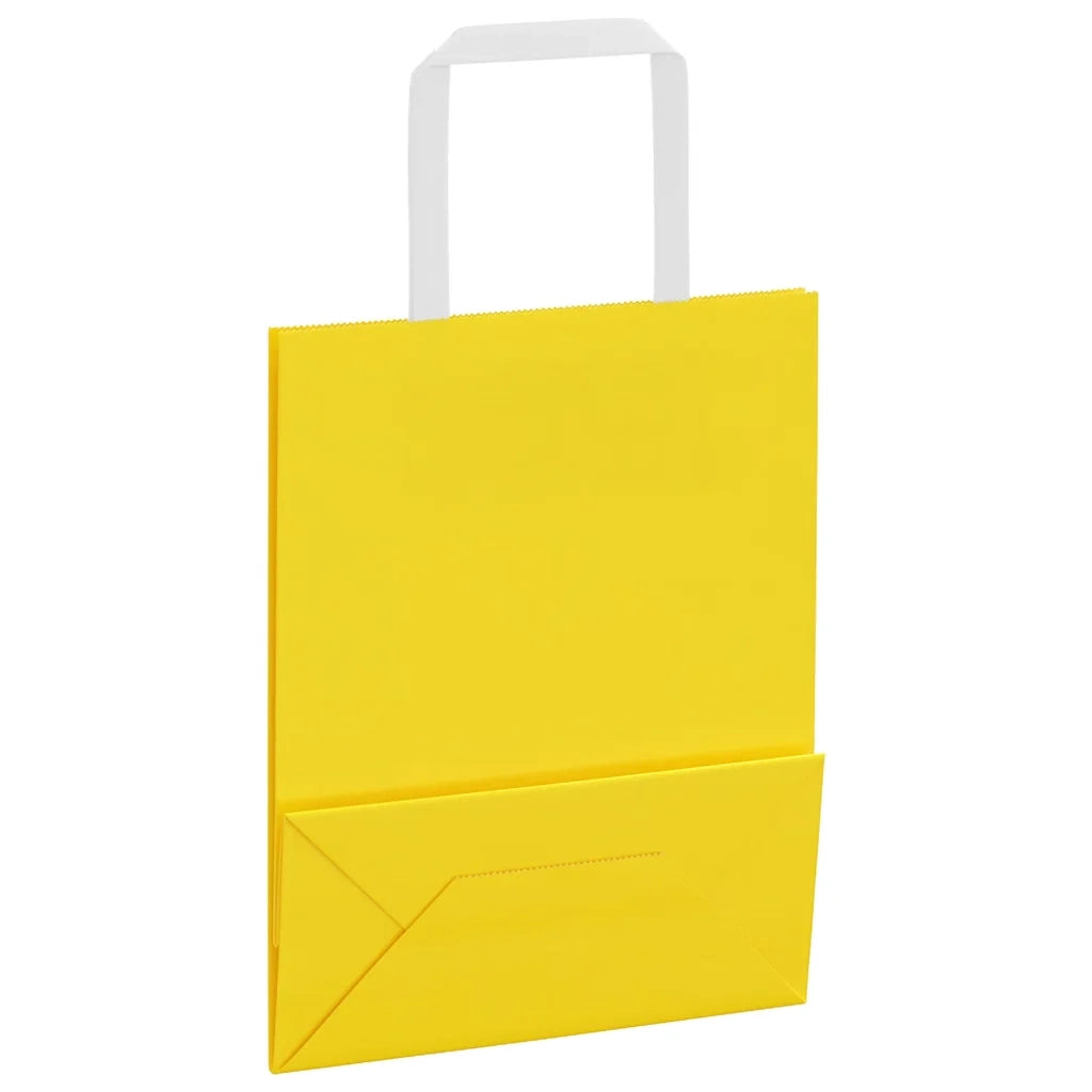 Sacchetti di Carta 50 pz con Manici Gialli 18x8x22 cm